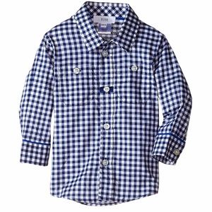 Hugo Boss Plaid Dress Shirt in Navy